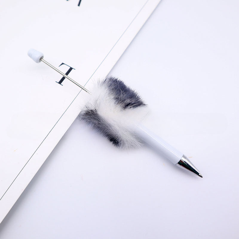 Wholesale Beadable Pen DIY Leopard Print Plush Beads